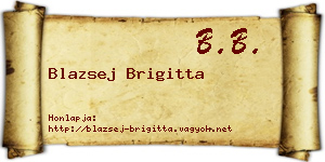 Blazsej Brigitta névjegykártya